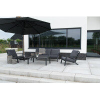 Lesli Living Sonnenschirm Ampelschirm "Virgo Flex" Grey ø 3,5 m 6