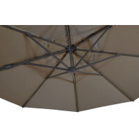 Lesli Living Sonnenschirm Ampelschirm "Virgo Flex" Taupe ø 3,5 m 3