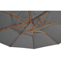 Lesli Living Ampelschirm Marktschirm "Virgo Flex" Grey Holzoptik ø 3,5m 3