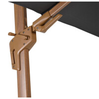 Lesli Living Ampelschirm Marktschirm "Virgo Flex" Grey Holzoptik ø 3,5m 4