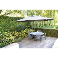 Lesli Living Ampelschirm Marktschirm "Virgo Flex" Grey Holzoptik ø 3,5m 5