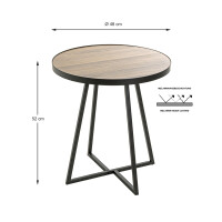 Haku Beistelltisch schwarz-eiche dunkel Ø 48 cm 5