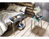 Haku Beistelltisch gold-blau
