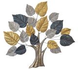 Wanddekoration "Baum" Silber/Grau/Goldfarben