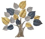 Wanddekoration "Baum" Silber/Grau/Goldfarben