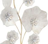 Wanddekoration "Blüten" Goldfarben/Weiß
