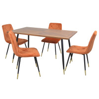 Polsterstuhl - Esszimmerstuhl 2er-Set Terrafarben 7