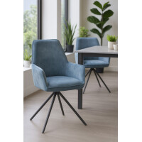 Armlehnstuhl 2er-Set Blau 6