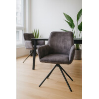 Armlehnstuhl 2er-Set Anthrazit 6