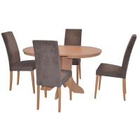 Polsterstuhl - Esszimmerstuhl 2er-Set Buche-Nb./Braun 4