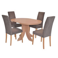 Polsterstuhl - Esszimmerstuhl 2er-Set Buche-Nb./Braun 5