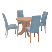 Polsterstuhl - Esszimmerstuhl 2er-Set Buche-Nb./Blau 6