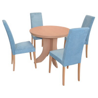 Polsterstuhl - Esszimmerstuhl 2er-Set Buche-Nb./Blau 7