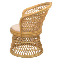 Rattansessel Pfauenthron inkl. Sitzkissen Beige 4