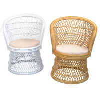 Rattansessel Pfauenthron inkl. Sitzkissen Weiß 6