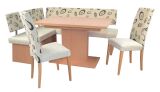 Eckbankgruppe 4 teilig Buche/Beige