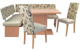 Eckbankgruppe 4 teilig Buche/Beige