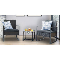 Sitzgruppe 5-tlg. Polyrattan Anthrazit/Grau 2