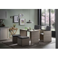 Sitzgruppe 9-tlg. Polyrattan Natur/Grau 3