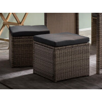 Sitzgruppe 9-tlg. Polyrattan Natur/Grau 5