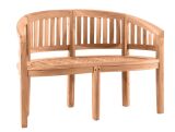 Gartensitzbank in Bananenform 2-Sitzer Teak 120 cm