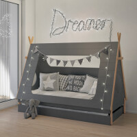 Kinderbett in Form eines Tipis, inkl. Lattenrost grau/natur 3