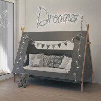 Kinderbett in Form eines Tipis, inkl. Lattenrost grau/natur 5