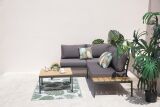 Eck-Lounge-Set Grau/Natur/Schwarz