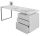 Schreibtisch inkl. Container mit 3 Schubladen weiß 140x70x76 cm