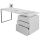 Schreibtisch inkl. Container mit 3 Schubladen weiß 180x85x76 cm