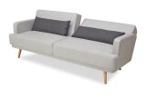 3-Sitzer Sofa mit Schlaffunktion Webstoff Hellgrau/Dunkelgrau