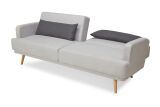 3-Sitzer Sofa mit Schlaffunktion Webstoff Hellgrau/Dunkelgrau