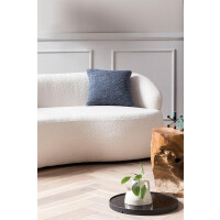 Nierensofa 2-Sitzer Bouclé Stoff Weiß 4