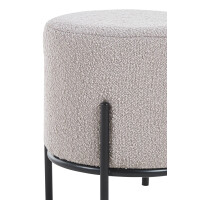 Polsterhocker Ø35 cm Bouclé Stoff Taupe/Schwarz 3