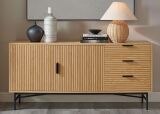 Sideboard Eiche Echtholzfurnier/Schwarz 160 cm