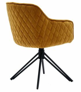 Armlehnstuhl mit 360° Drehfunktion Gelb/Schwarz | Stühle