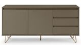 Sideboard mit 2 Türen und 3 Schubladen Grau/Gold