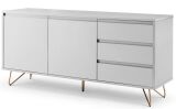 Sideboard mit 2 Türen und 3 Schubladen Weiß/Gold