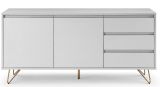 Sideboard mit 2 Türen und 3 Schubladen Weiß/Gold
