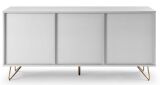 Sideboard mit 2 Türen und 3 Schubladen Weiß/Gold