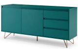 Sideboard mit 2 Türen und 3 Schubladen Blau/Gold