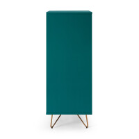 Kommode 4 Schubladen, 1 Fach& Klapp-Spiegel Blau/Gold 6