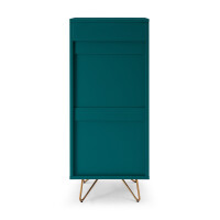 Kommode 4 Schubladen, 1 Fach& Klapp-Spiegel Blau/Gold 7