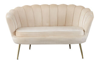 Muschelsofa aus Samt Beige