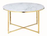 Couchtisch Weiß/Gold Ø 80 cm