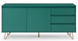 Sideboard mit 2 Türen und 3 Schubladen Grün/Gold