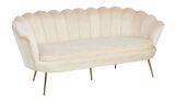 Muschelsofa 3-Sitzer aus Samt Beige/Gold