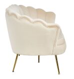 Muschelsofa 3-Sitzer aus Samt Beige/Gold