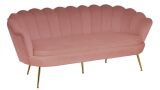 Muschelsofa 3-Sitzer aus Samt Rose/Gold