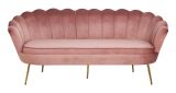 Muschelsofa 3-Sitzer aus Samt Rose/Gold